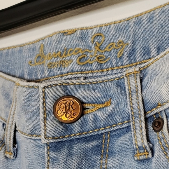 NEW American Rag Cie Flare Jeans Light Wash Faded Raw Hem 70s Hippie Bohemian - Picture 4 of 16